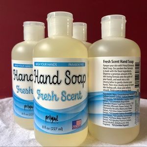 4 Each Primal Elements Hand Soap Fresh Scent 8oz. Liquid
New, sealed.
